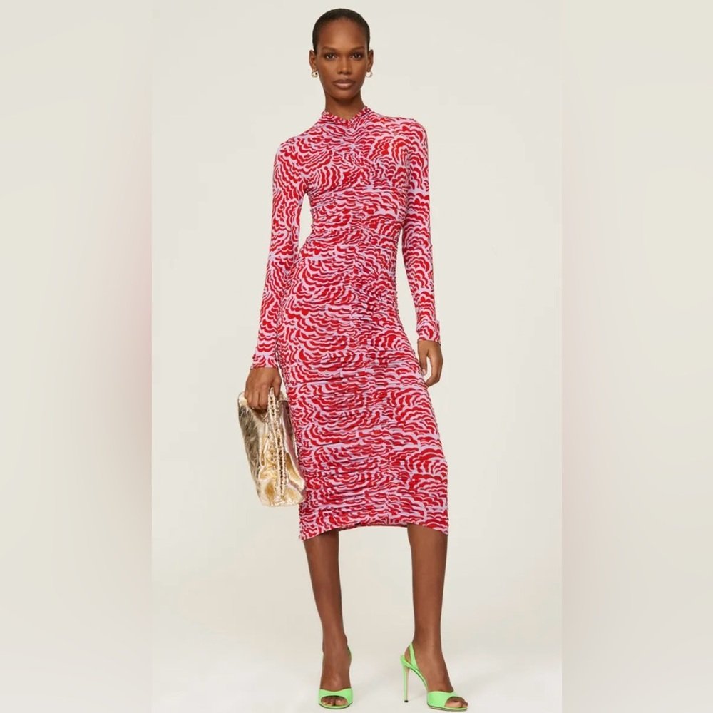A.L.C Ansel Ruched Red Bodycon Dress L